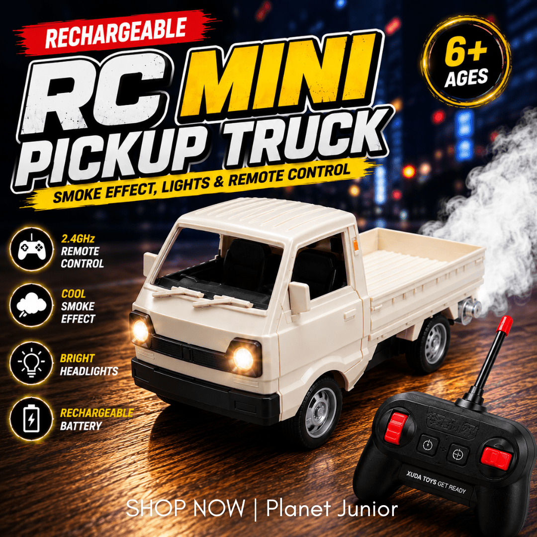 Rechargeable RC Mini Pickup Truck with Smoke Effect, Lights & Remote Control