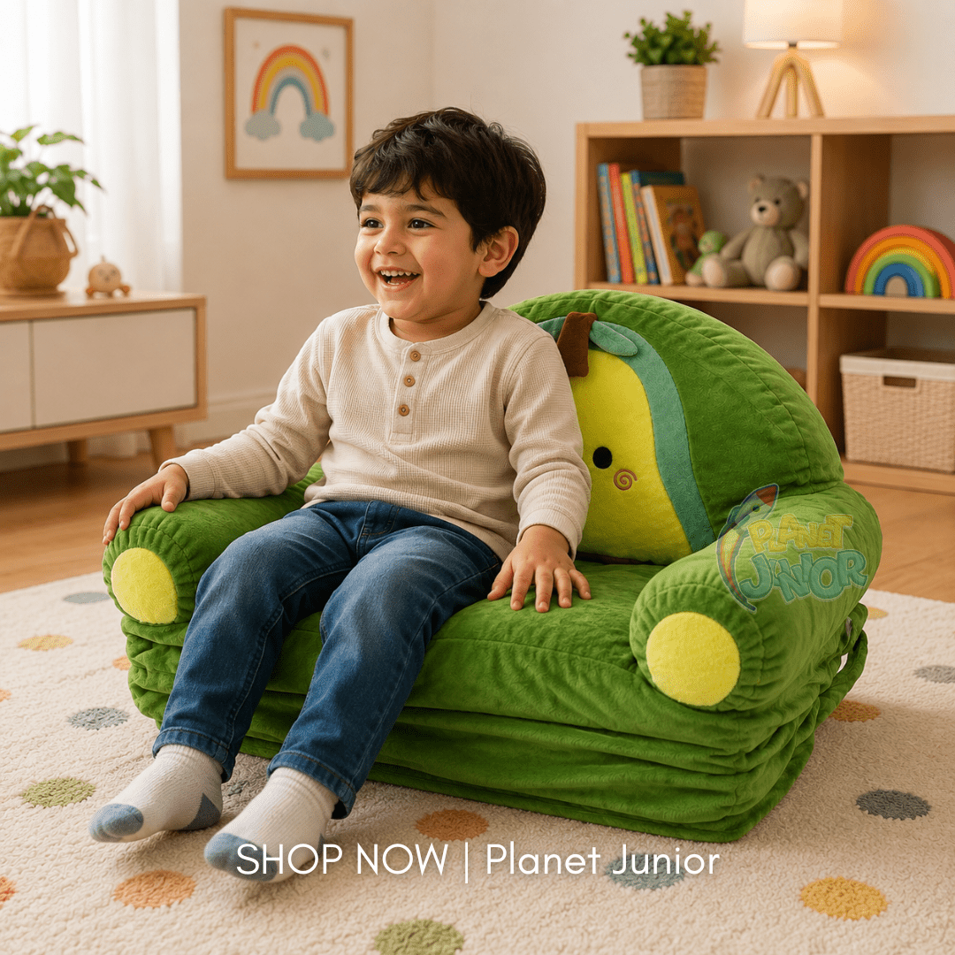 Smiling Pear Convertible Plush Sofa Chair for Kids