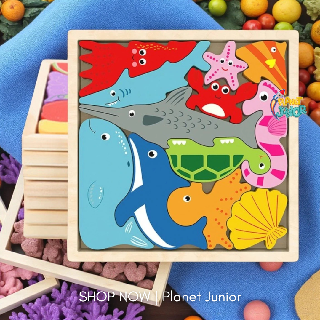 Wooden Animals Learning Puzzle Board