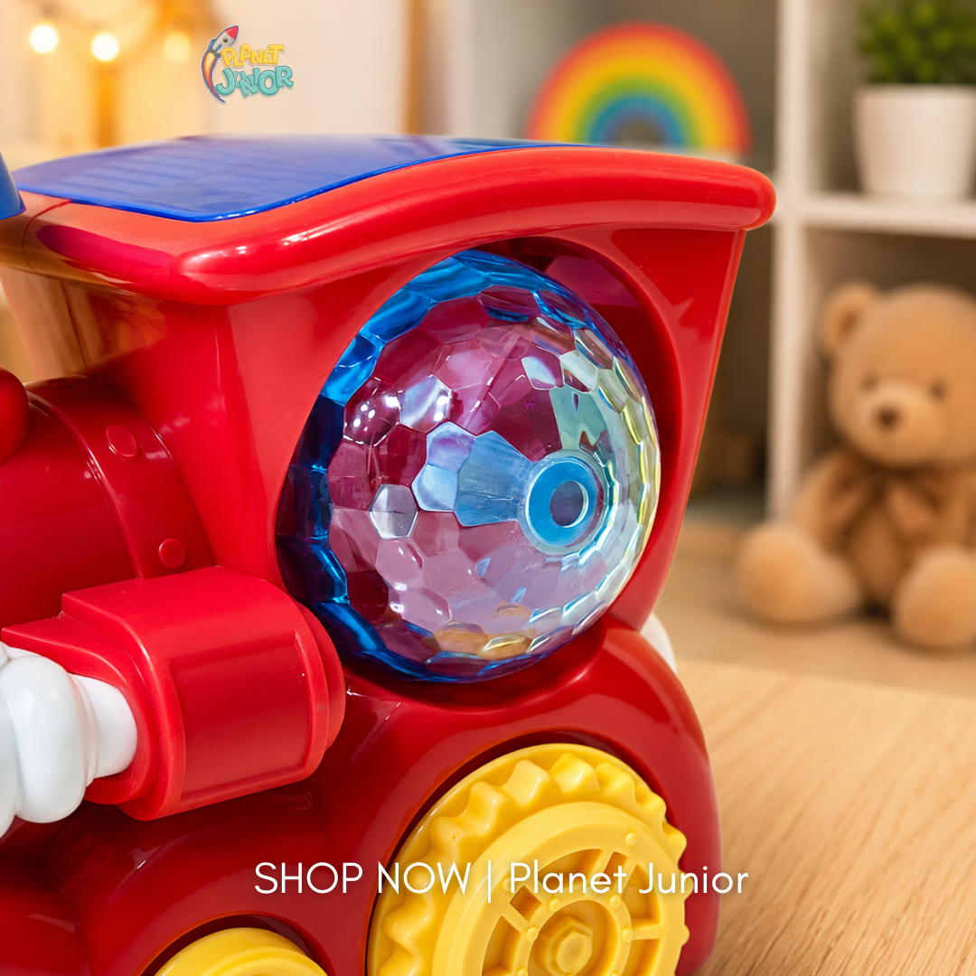 Cute Bump & Go Musical Train Toy for Kids with Lights