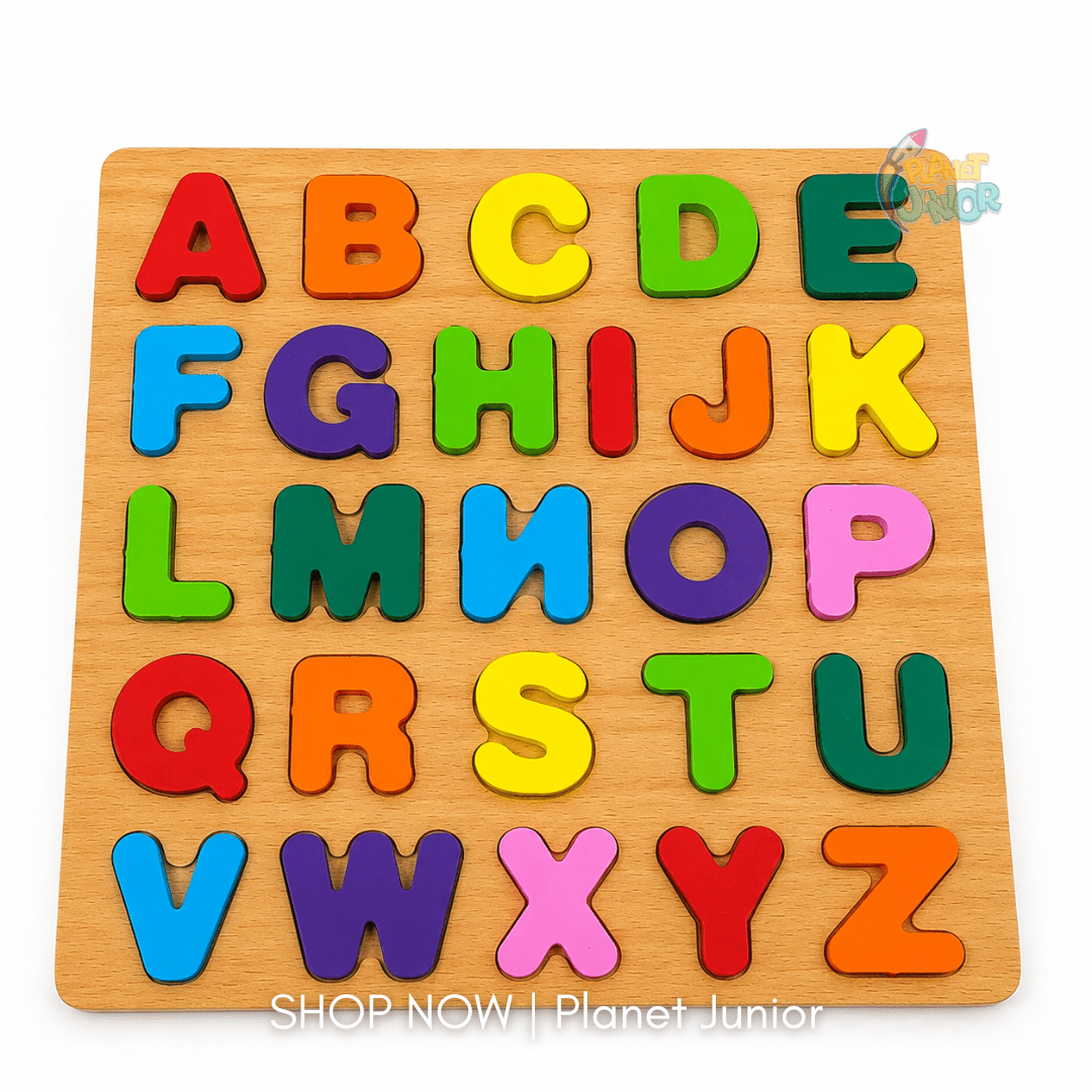 Wooden A–Z Alphabet Learning Puzzle Board