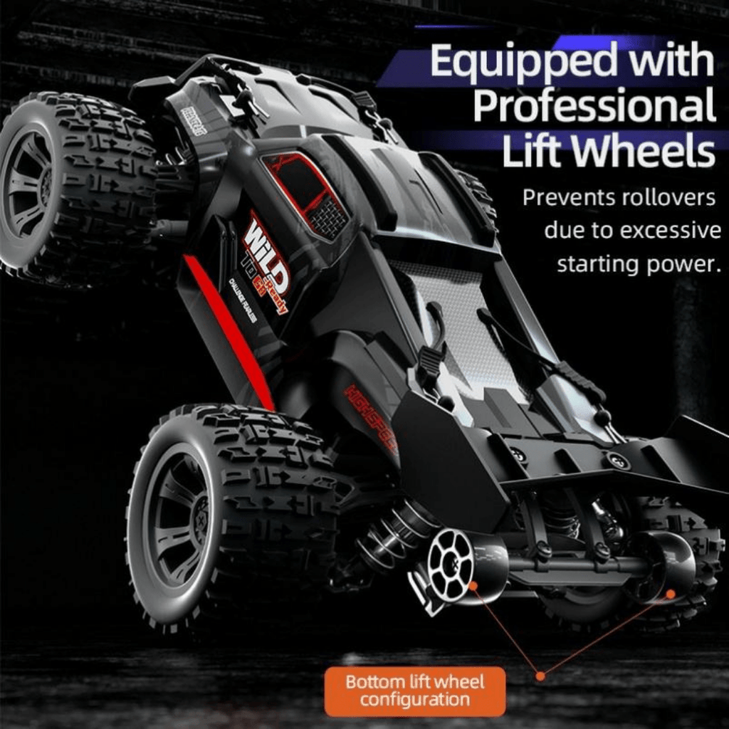 High-Speed Off-Road RC Racing Truck with Metal Drive System & Shock Absorbers
