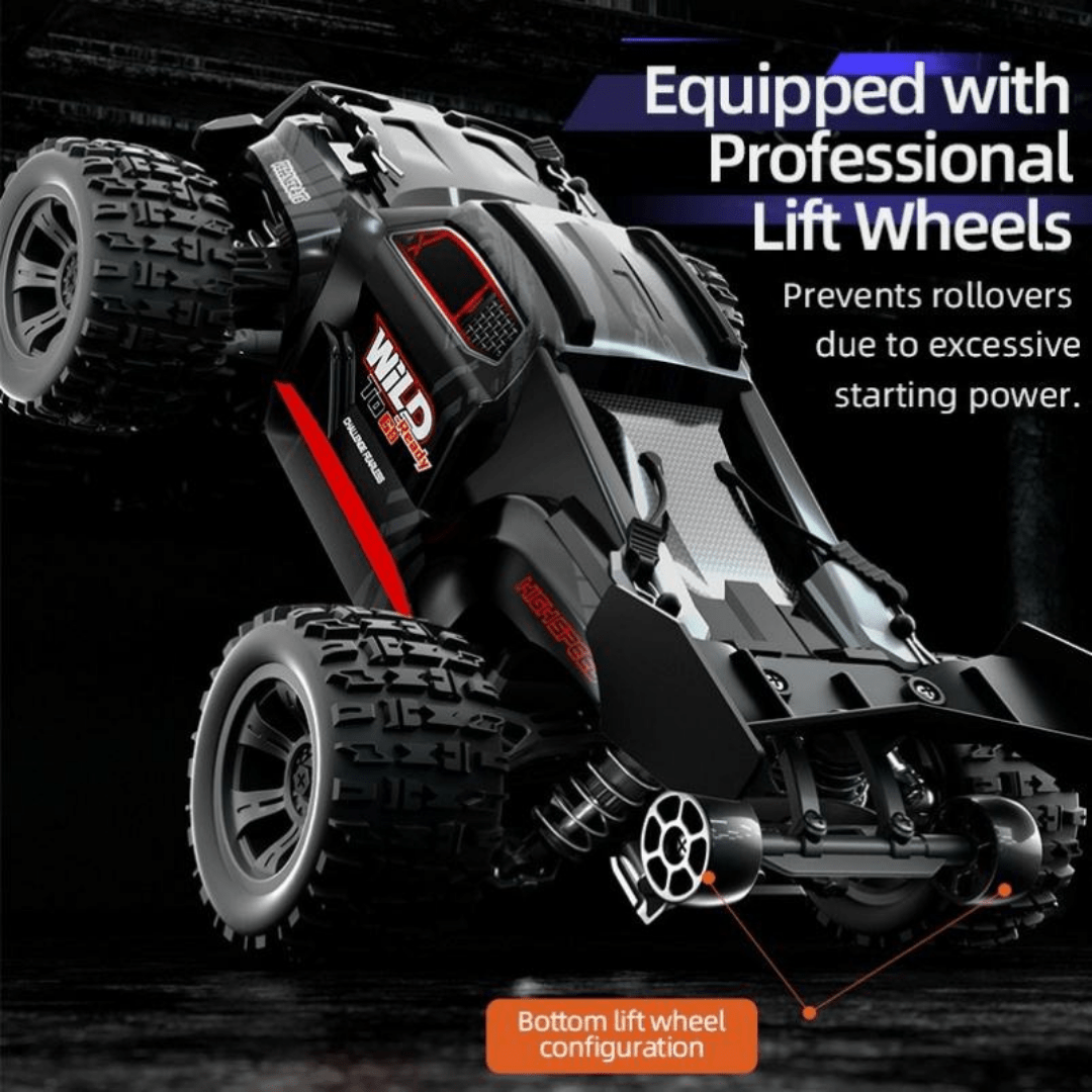 High-Speed Off-Road RC Racing Truck with Metal Drive System & Shock Absorbers