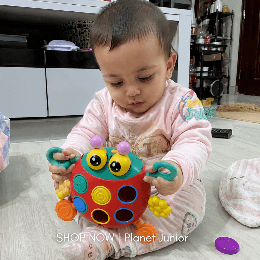 Interactive Ladybug Pull String Sensory Toy for Babies