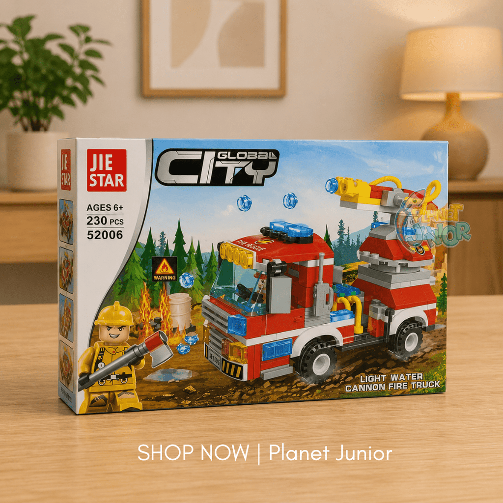 230 PCS Fire Truck Legos Set with Water Cannon & Firefighter Figure