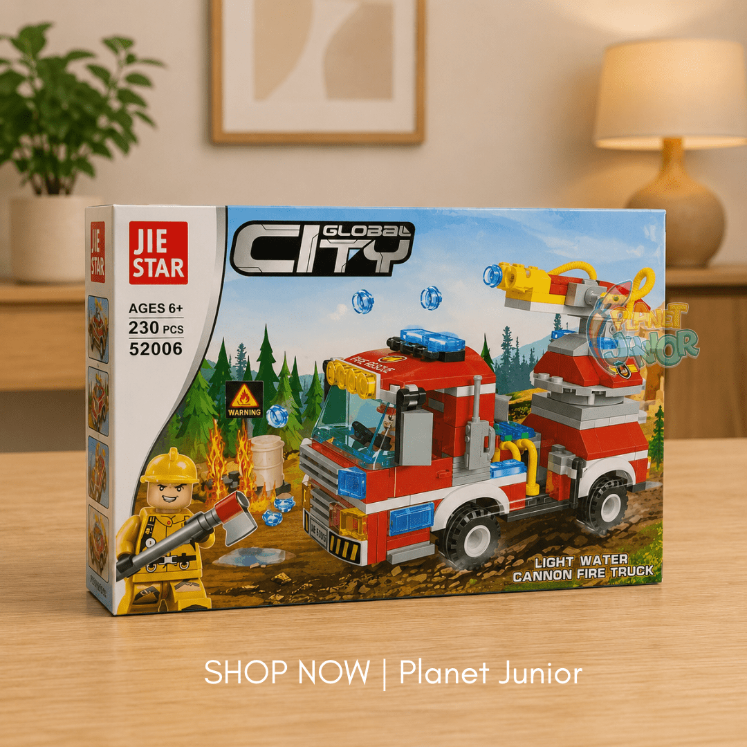 230 PCS Fire Truck Legos Set with Water Cannon & Firefighter Figure