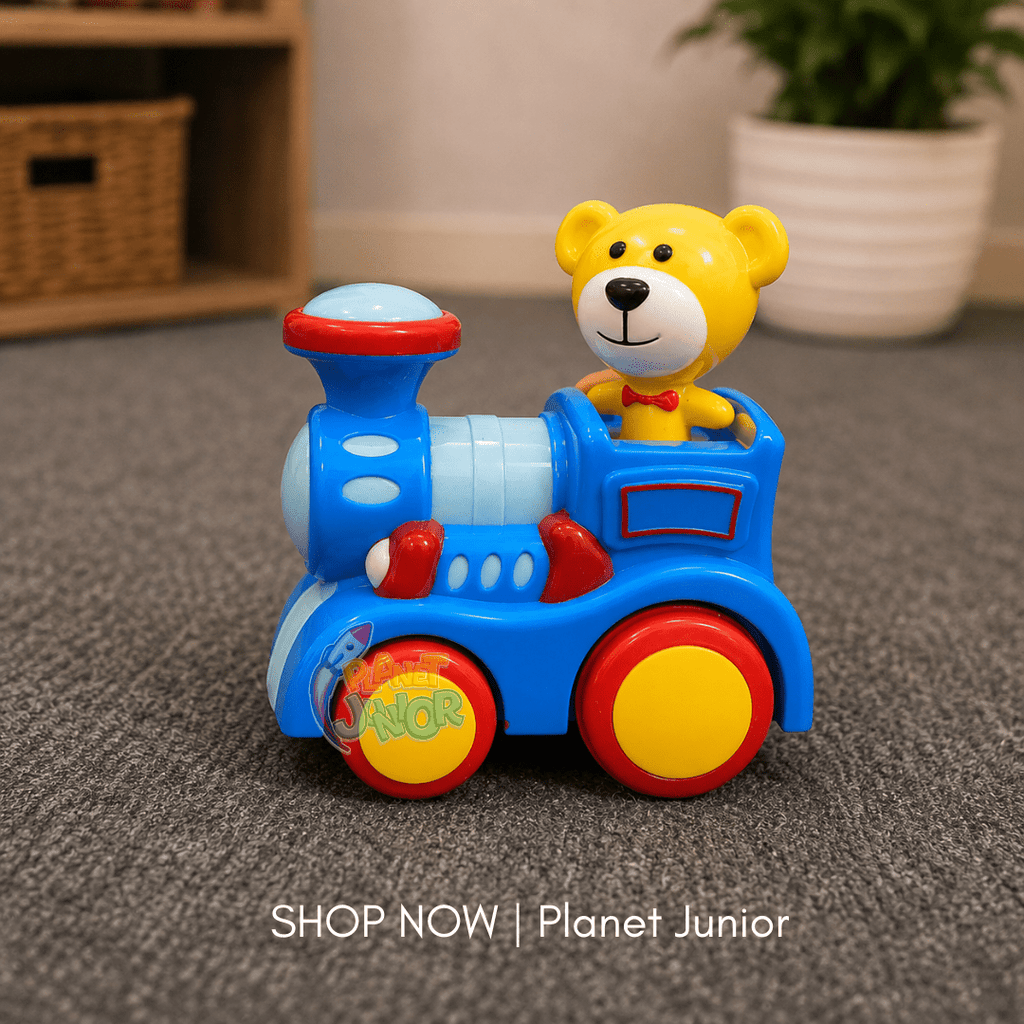 Bear Train Bump & Go Musical Toy with Lights for Kids