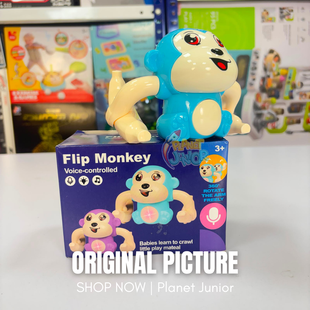 Sound-Controlled Flip Monkey Interactive Musical Toy for Kids