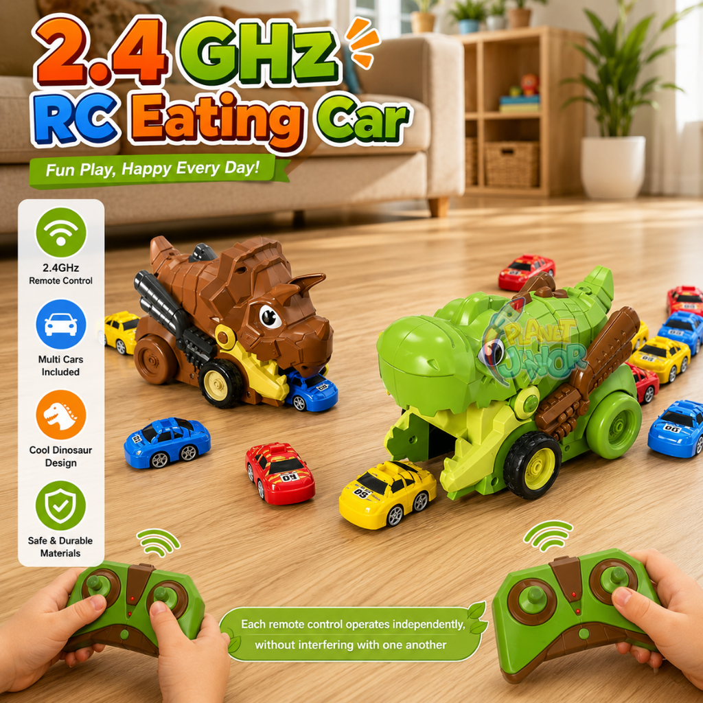 Rechargeable RC Dinosaur Car with Snake-Style Chasing Game