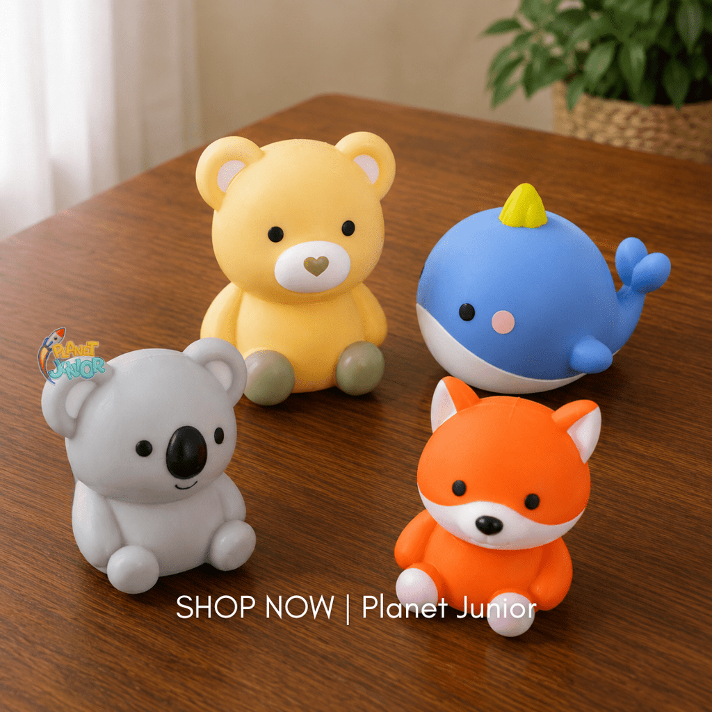 Baby Soft Silicone Animal Bath Toys – 4 Piece Set for Babies
