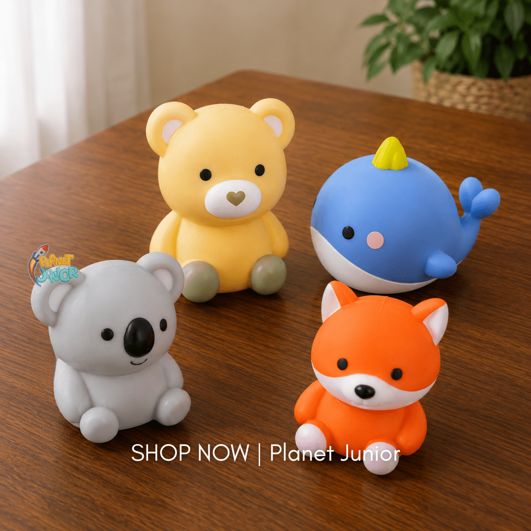 Baby Soft Silicone Animal Bath Toys – 4 Piece Set for Babies
