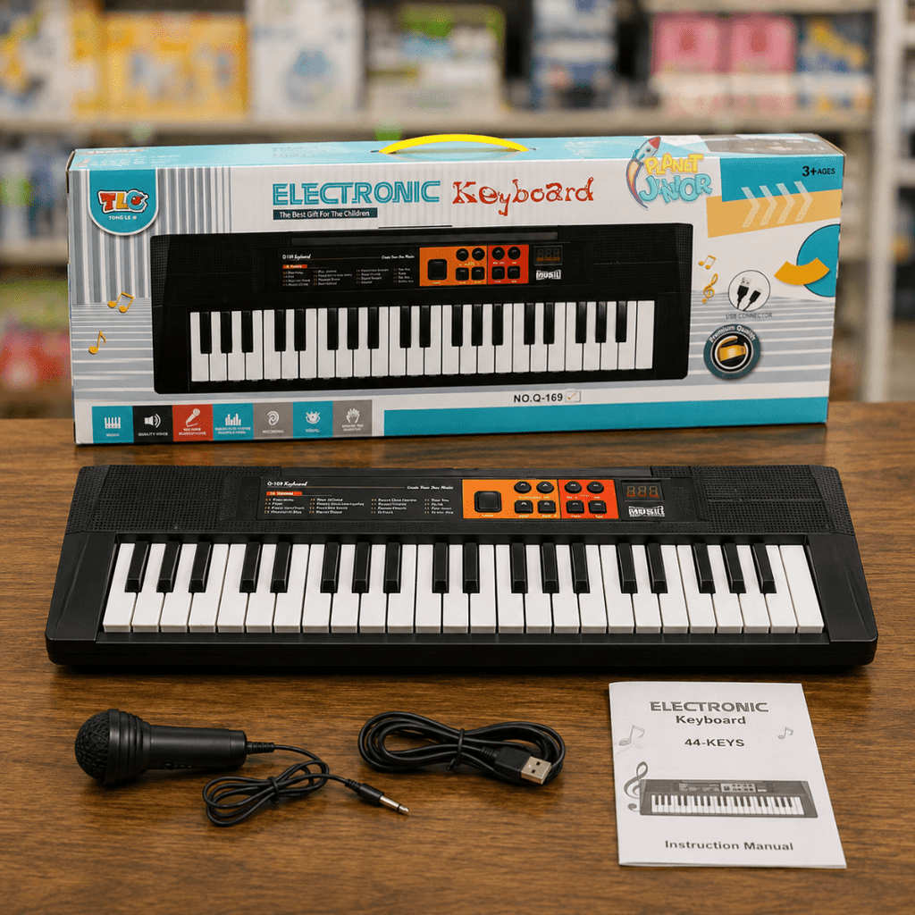 44 Key Electronic Piano Keyboard with Microphone, Music & Learning Functions