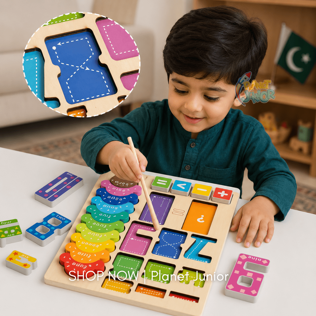 Wooden Number & Ice Cream Counting Puzzle Board for Kids
