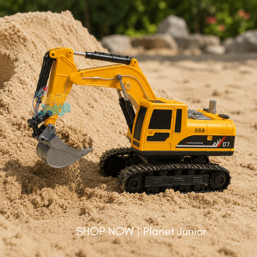 RC Excavator Construction Truck with Remote Control & Movable Digging Arm