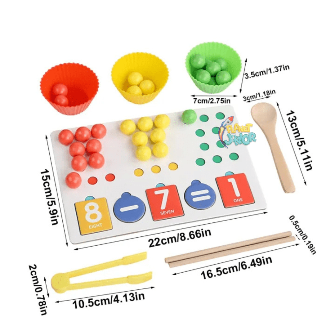 Wooden Clamp Beads Math Learning & Counting Activity Set