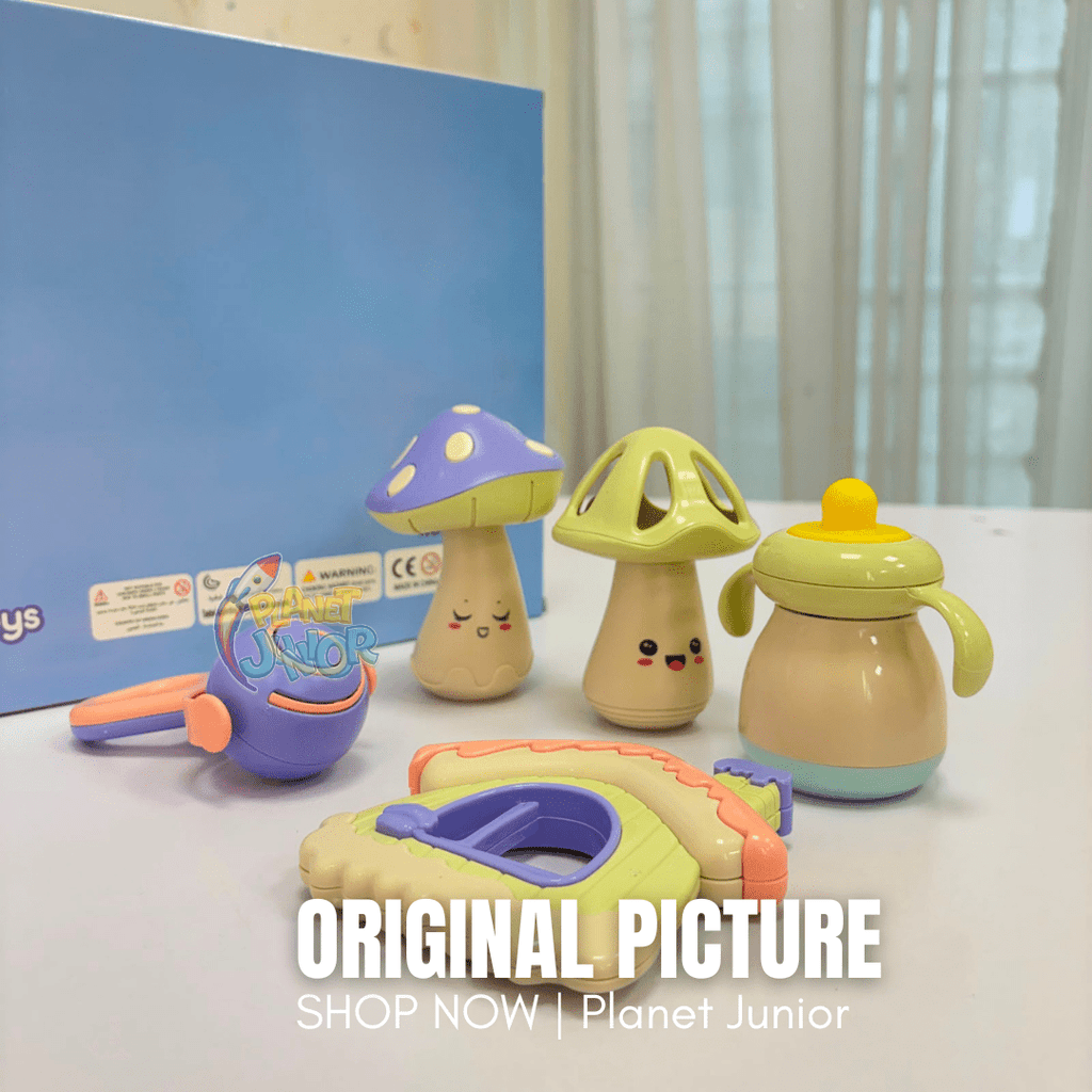Adorable Baby Rattle & Teether Set with Assorted Sensory Shapes