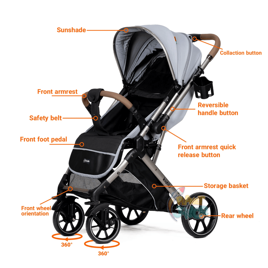Kidilo Ultra Lightweight Reversible Travel Stroller
