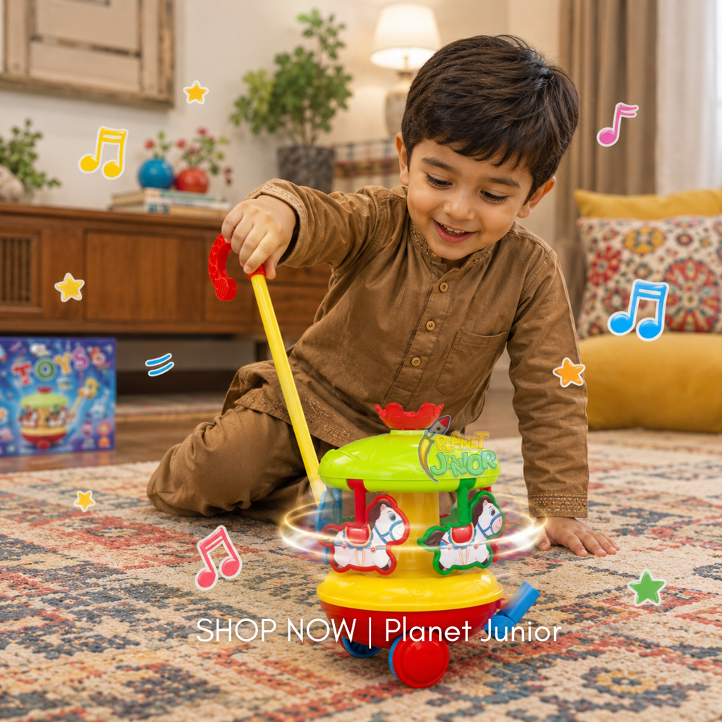 Push Along Musical Spinning Carousel Toy