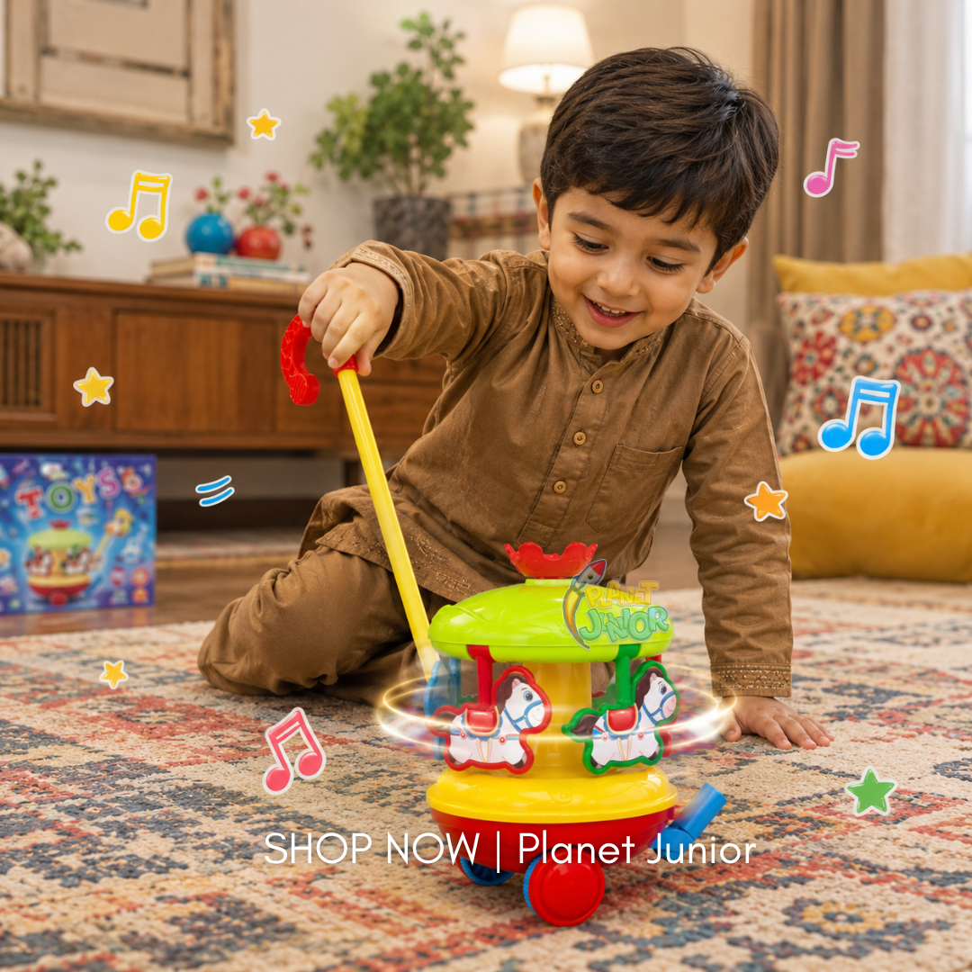 Push Along Musical Spinning Carousel Toy