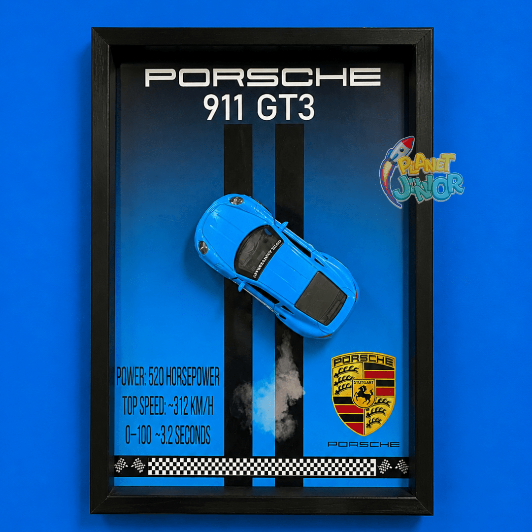 Porsche 911 GT3 Wall Diecast Car Frame | 3D Sports Car Wall Décor