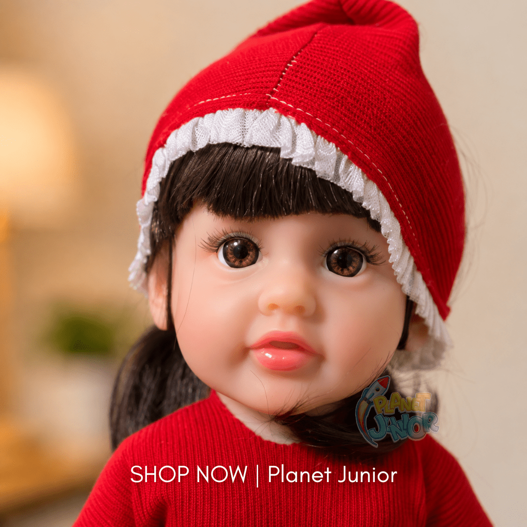 Realistic Fashion Girl Doll with Red Checkered Outfit
