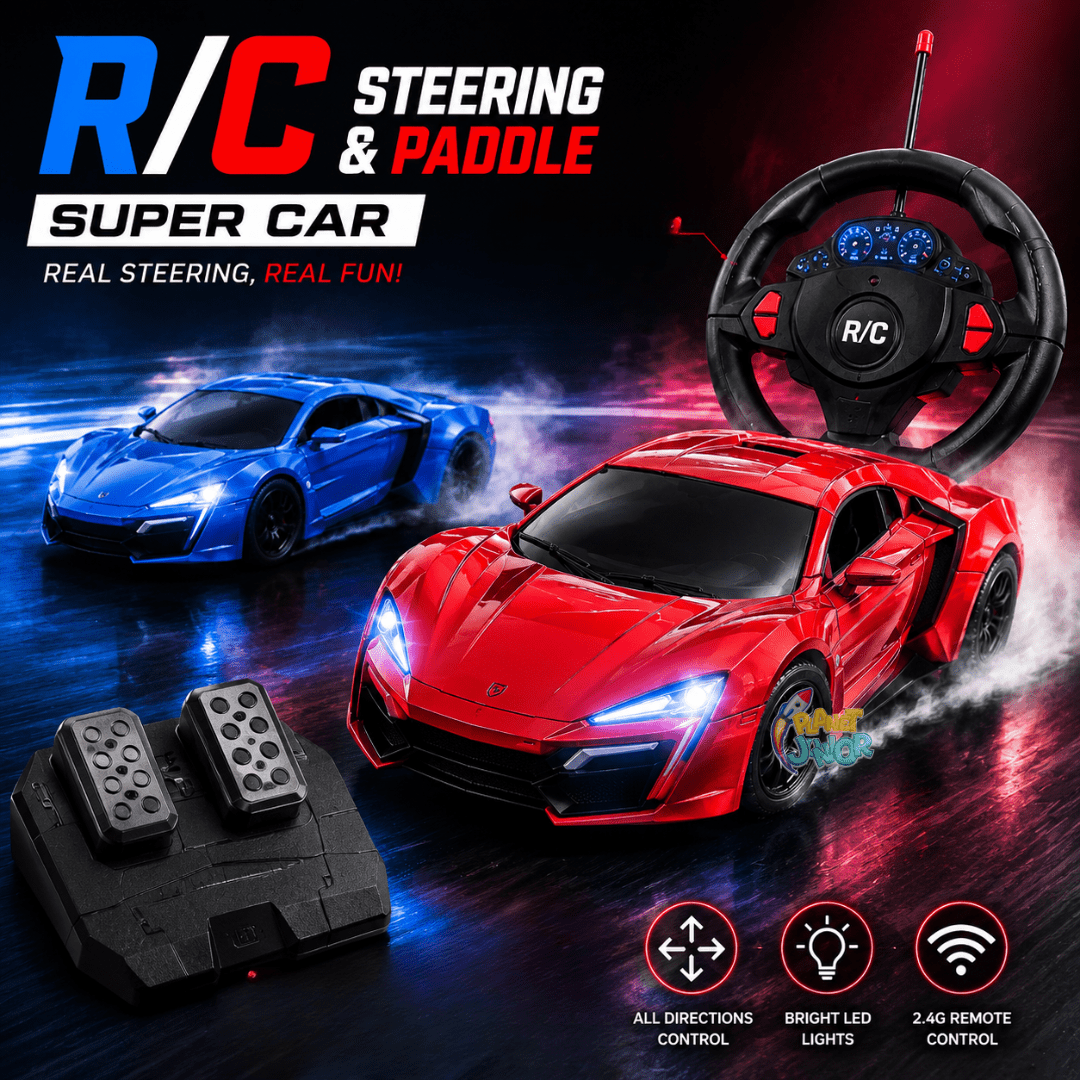 RC Sports Car with Steering Wheel & Pedal Control Set