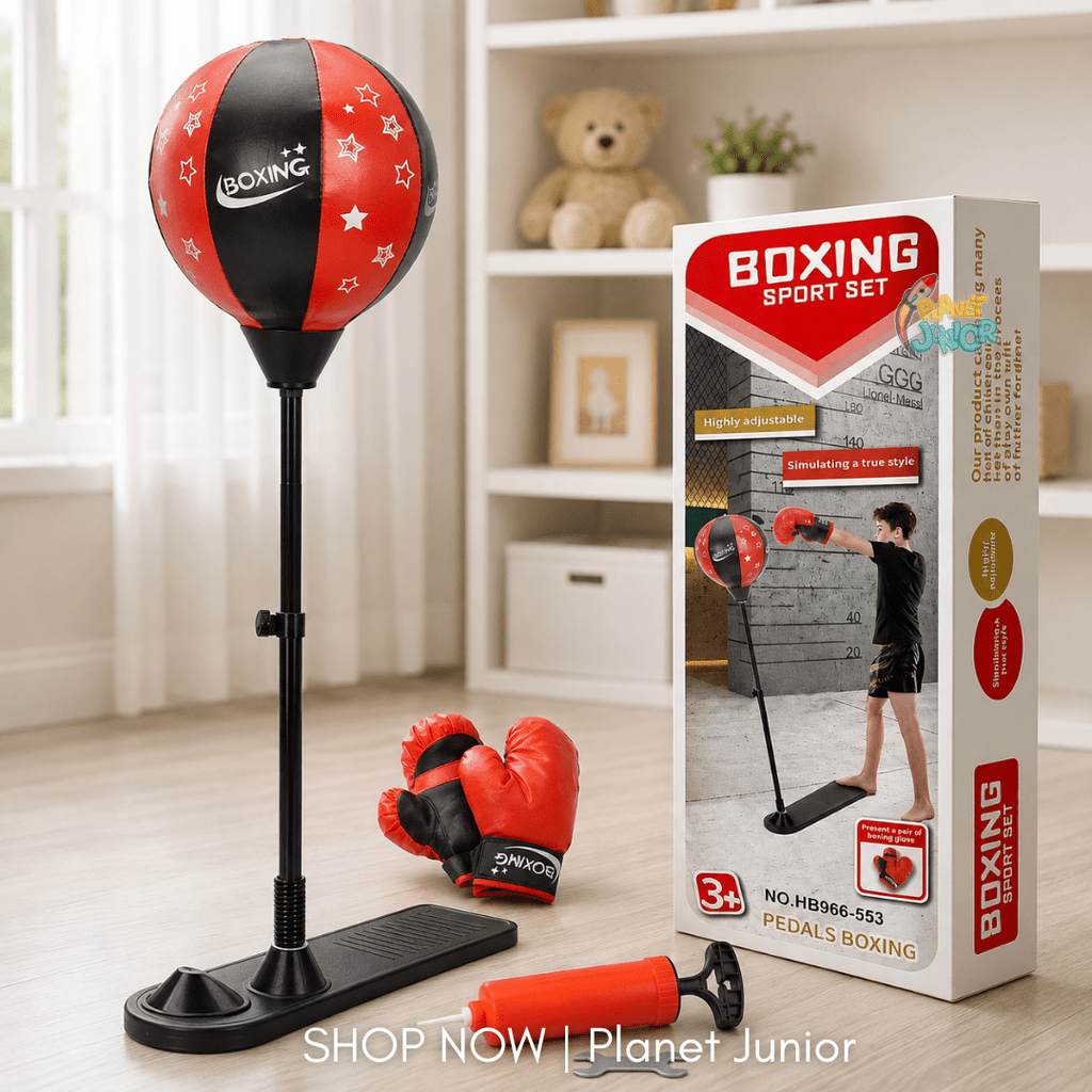Adjustable Kids Boxing Sport Set with Freestanding Punching Ball