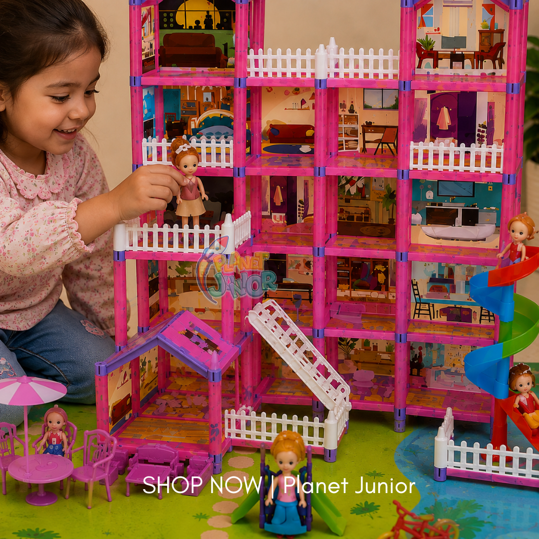 Large Multi-Storey Dream Doll House Playset with Dolls &  Furniture for Kids