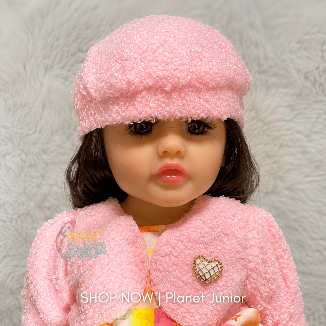 Cute Fashion Baby Doll with Pink Winter Outfit – Pretend Play Doll for Kids