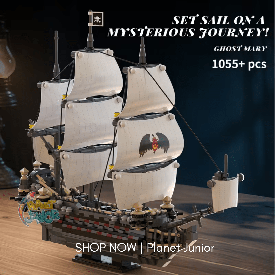 1055 PCS Ghost Pirate Ship Legos Set with Detailed Sails