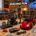 Luxury RC Steering Wheel Racing Car Set with Pedals & Traffic Signal