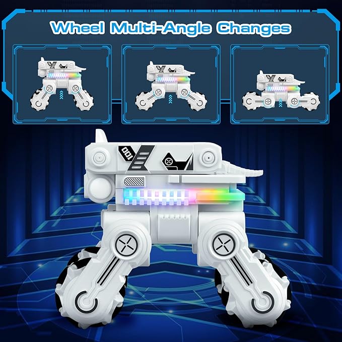 4WD RC Stunt Robot Car – 360° Drift, LED Lights & Rechargeable Smart