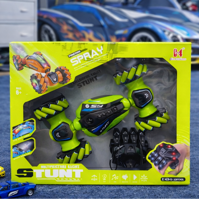 4WD Spray Stunt RC Car with Mecanum Wheels, Lights & 2.4GHz Control
