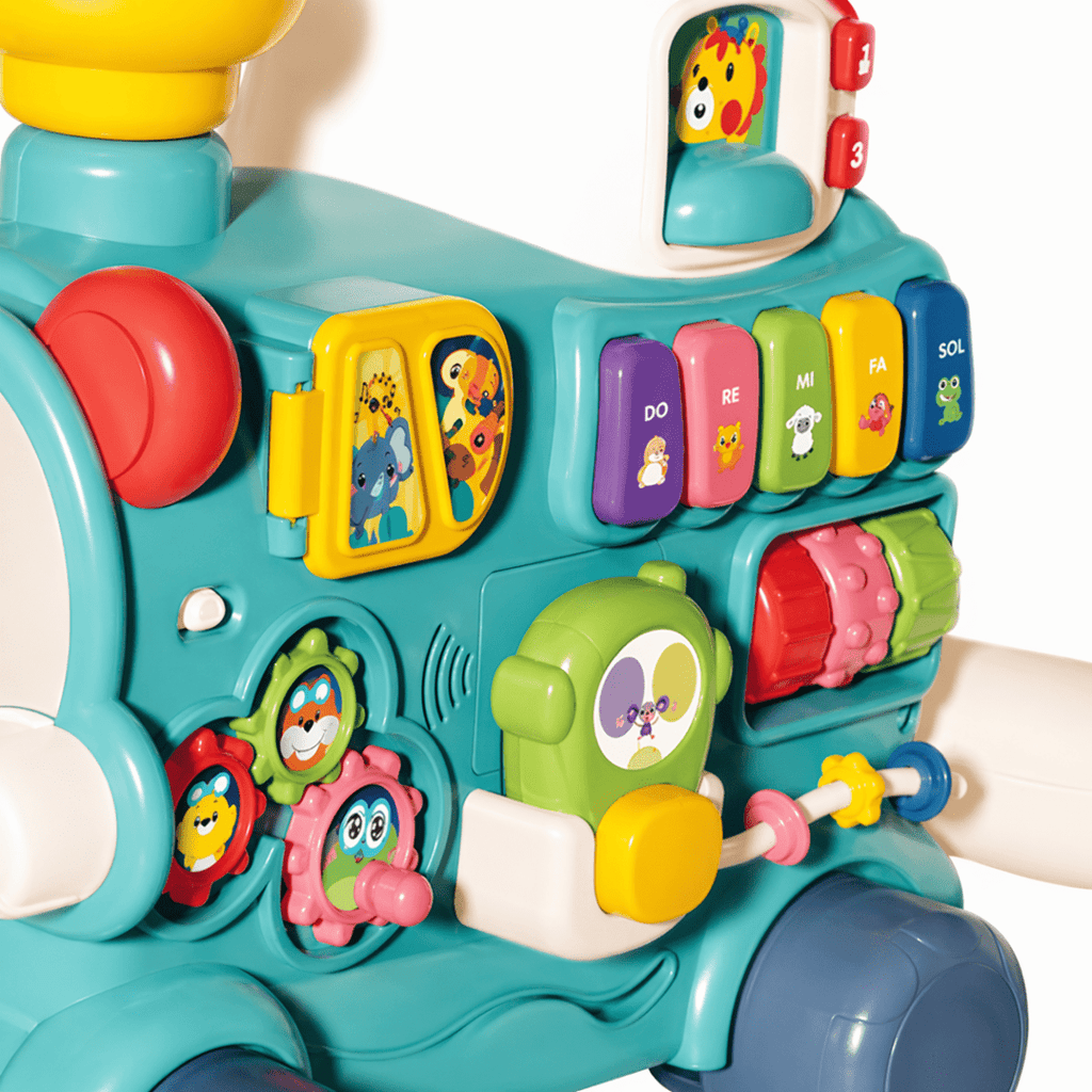 5-in-1 Musical Activity Ride On Train Walker – Light & Spray Feature