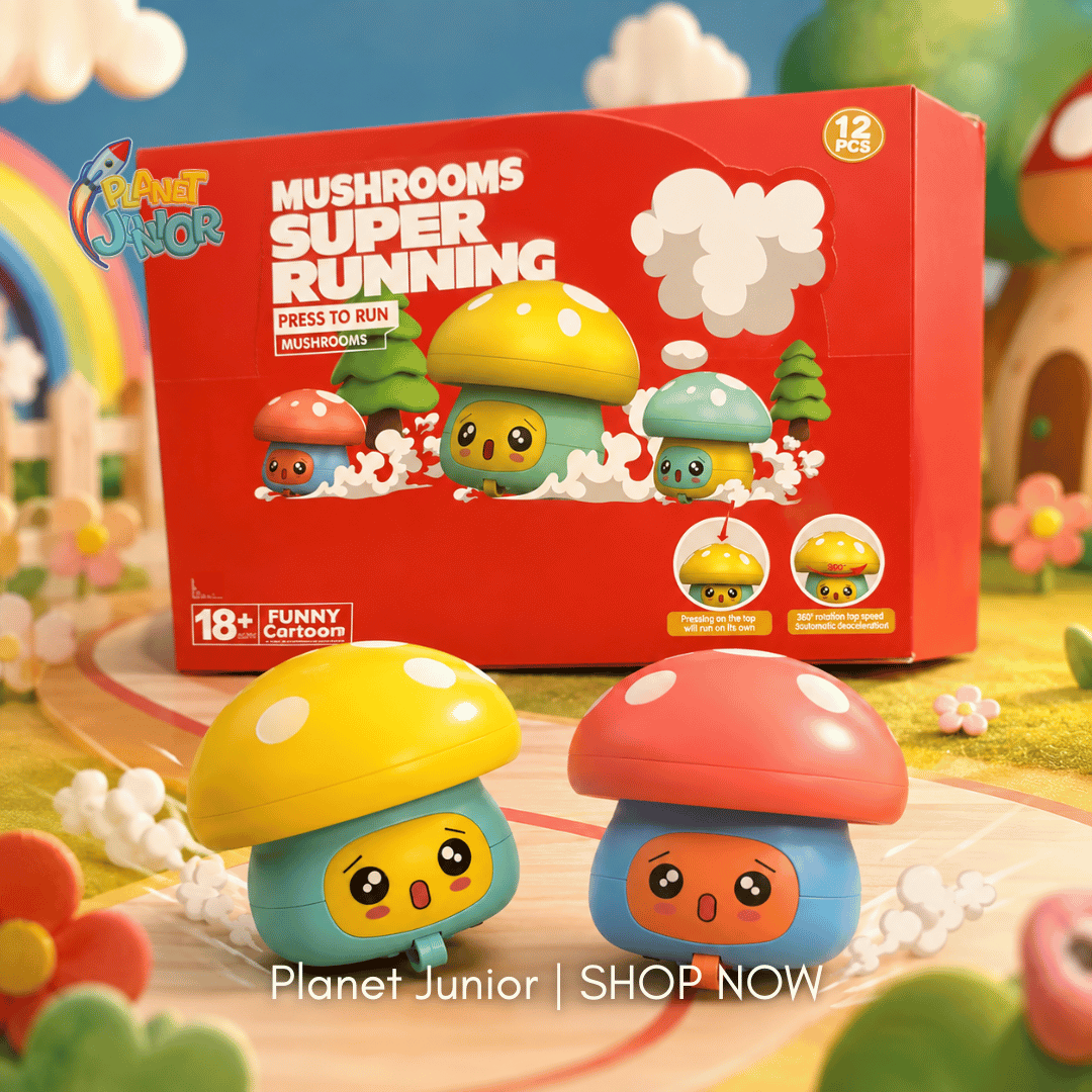 Press & Go Mushroom Toy – Fun Mechanical Toy for Kids | 1 Pcs