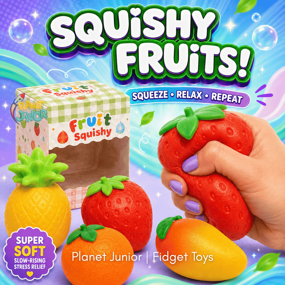 Squishy Fruit Stress-Relief Toy – Assorted Designs | 1 Pcs