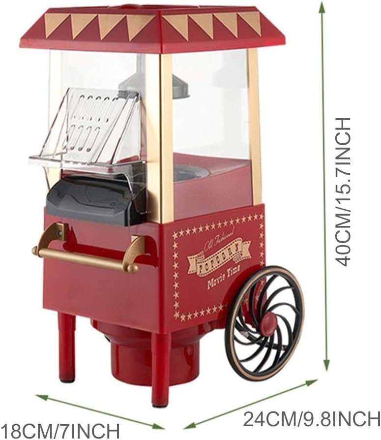 Live Cooking Vintage Style Electric Popcorn Maker Machine for Home & Family Movie Nights