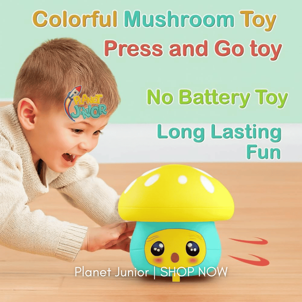 Press & Go Mushroom Toy – Fun Mechanical Toy for Kids | 1 Pcs