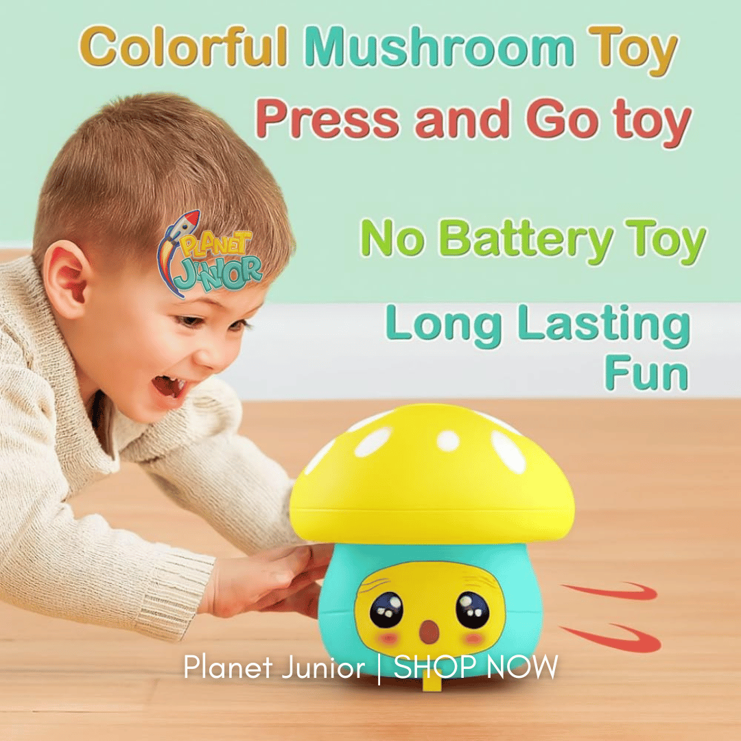 Press & Go Mushroom Toy – Fun Mechanical Toy for Kids | 1 Pcs
