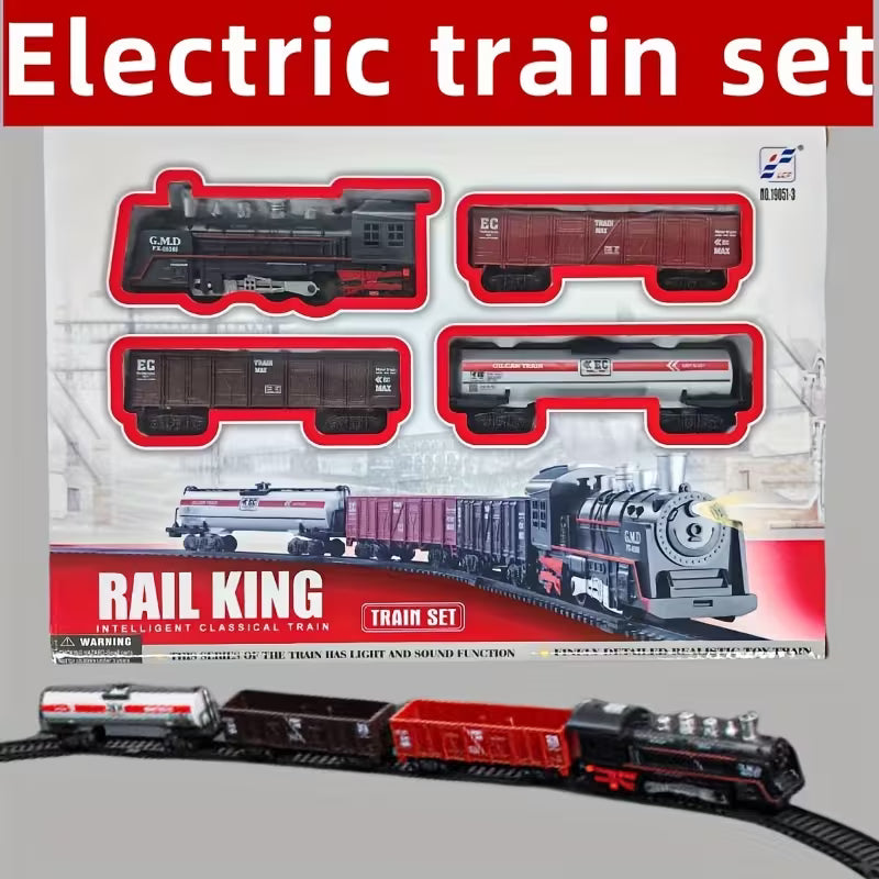 Rail King Large Electric Train Set – Realistic Railway Adventure with Lights & Sounds