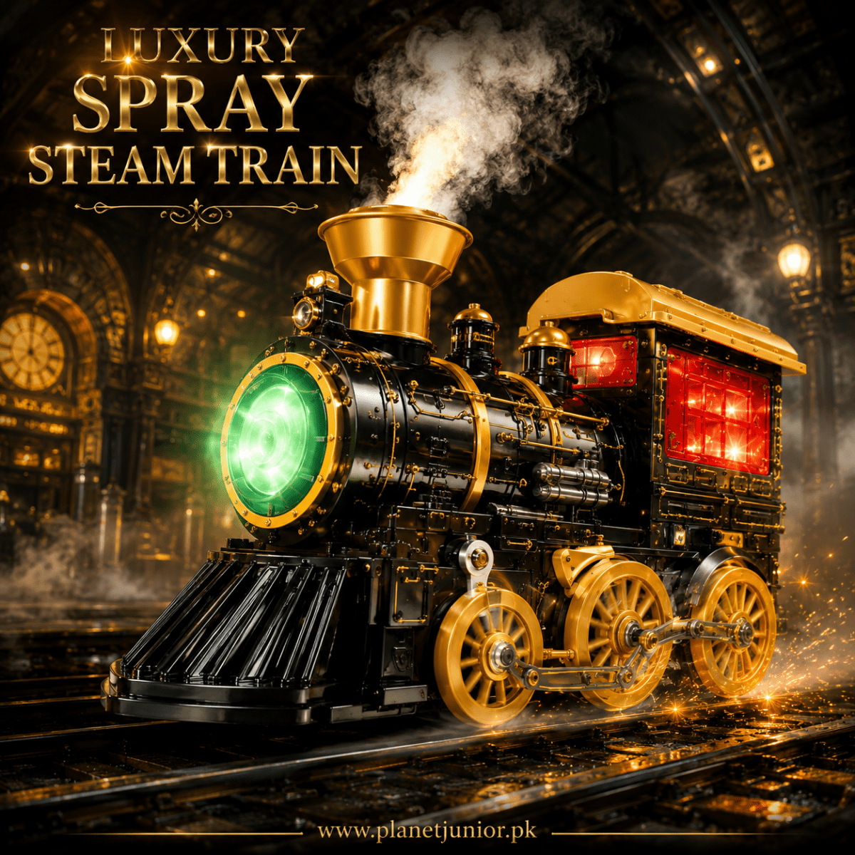 Electric Spray Train Engine – Light, Sound & Mist Steam Train