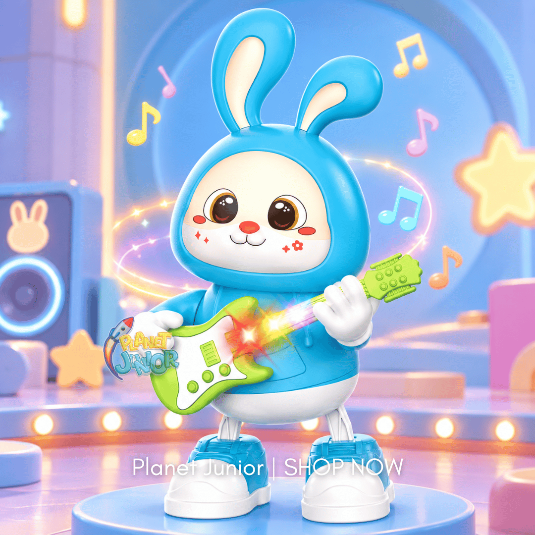 🐰 Dancing Rabbit Guitarist Musical Toy With LED Lights & Music