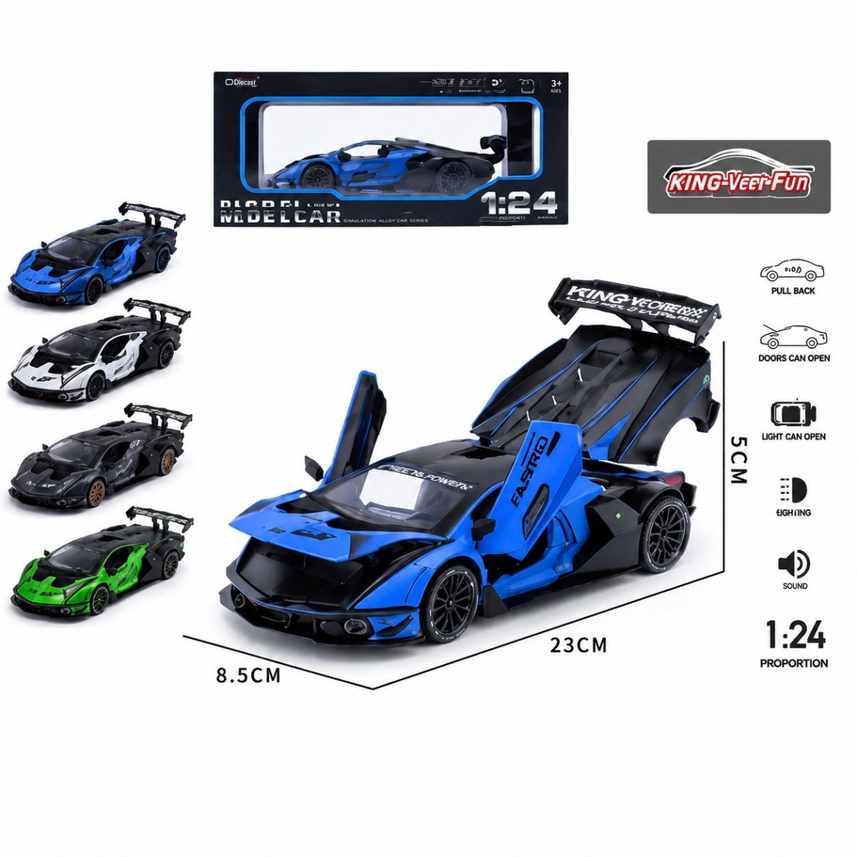 1:24 Lamborghini Essenza SCV12 Racing Supercar Diecast Alloy Model
