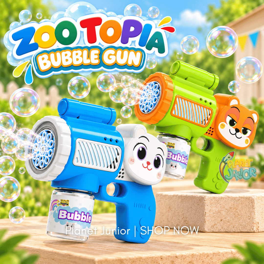🫧 Zoo Topia Bubble Gun – Kids Bubble Blaster