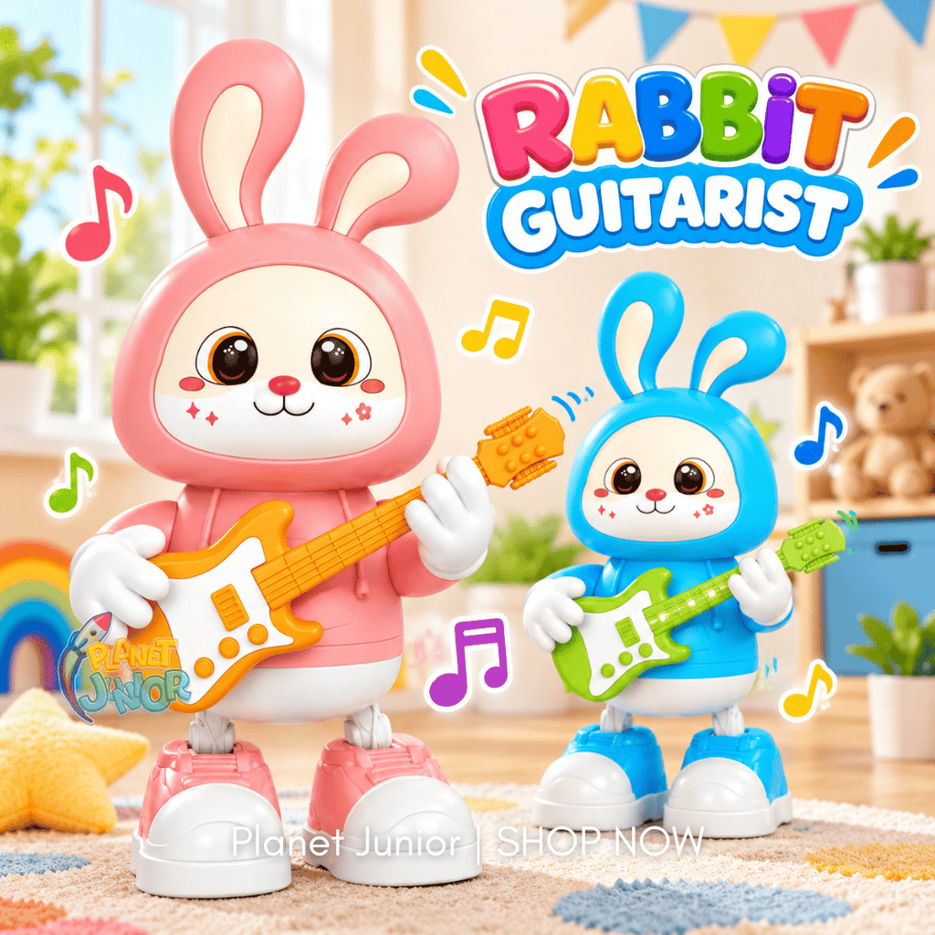 🐰 Dancing Rabbit Guitarist Musical Toy With LED Lights & Music