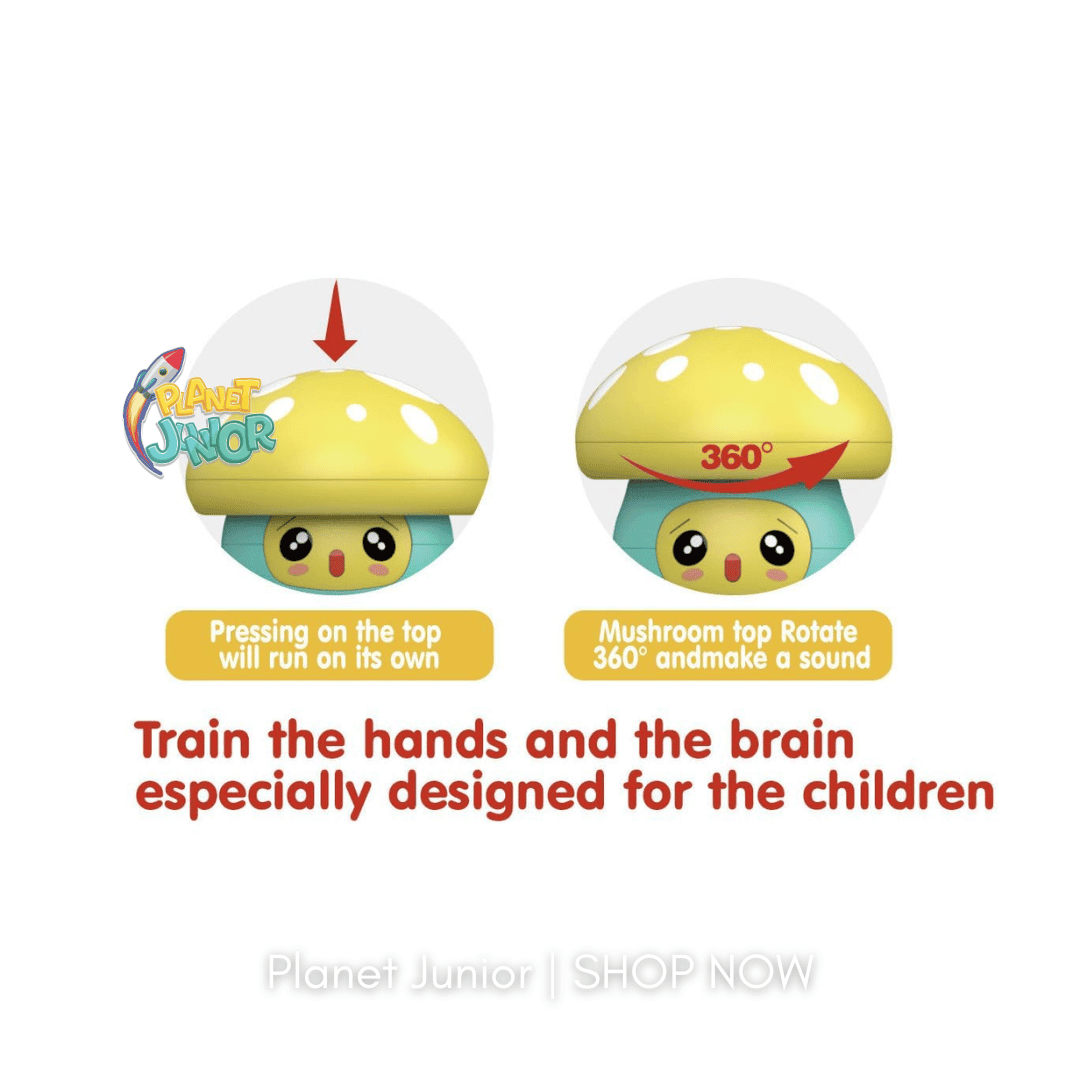 Press & Go Mushroom Toy – Fun Mechanical Toy for Kids | 1 Pcs