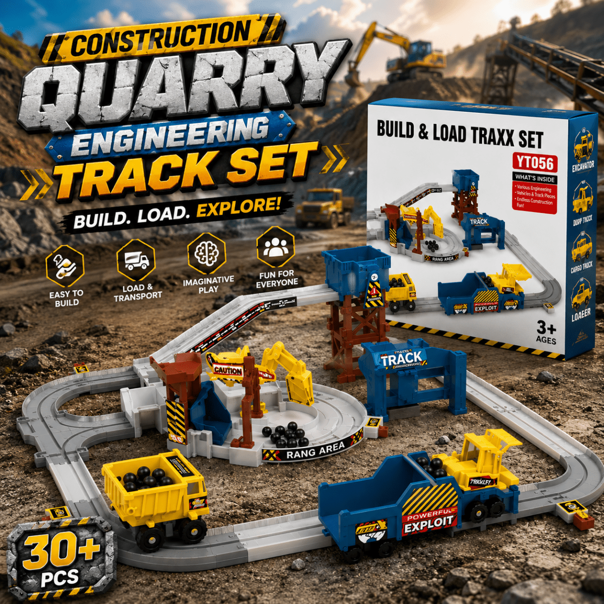 🚧 Construction Quarry Engineering Track Set