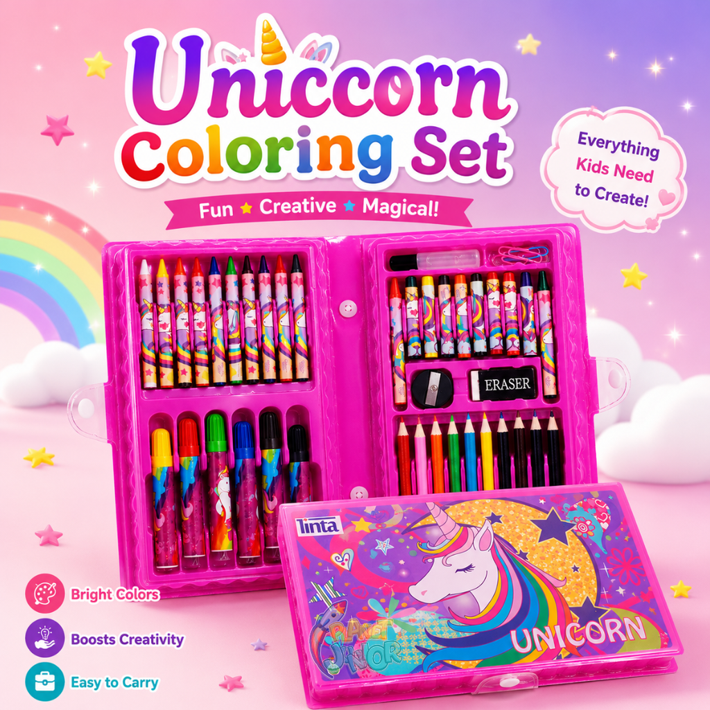 Unicorn Kids Coloring & Art Set | 86 pcs