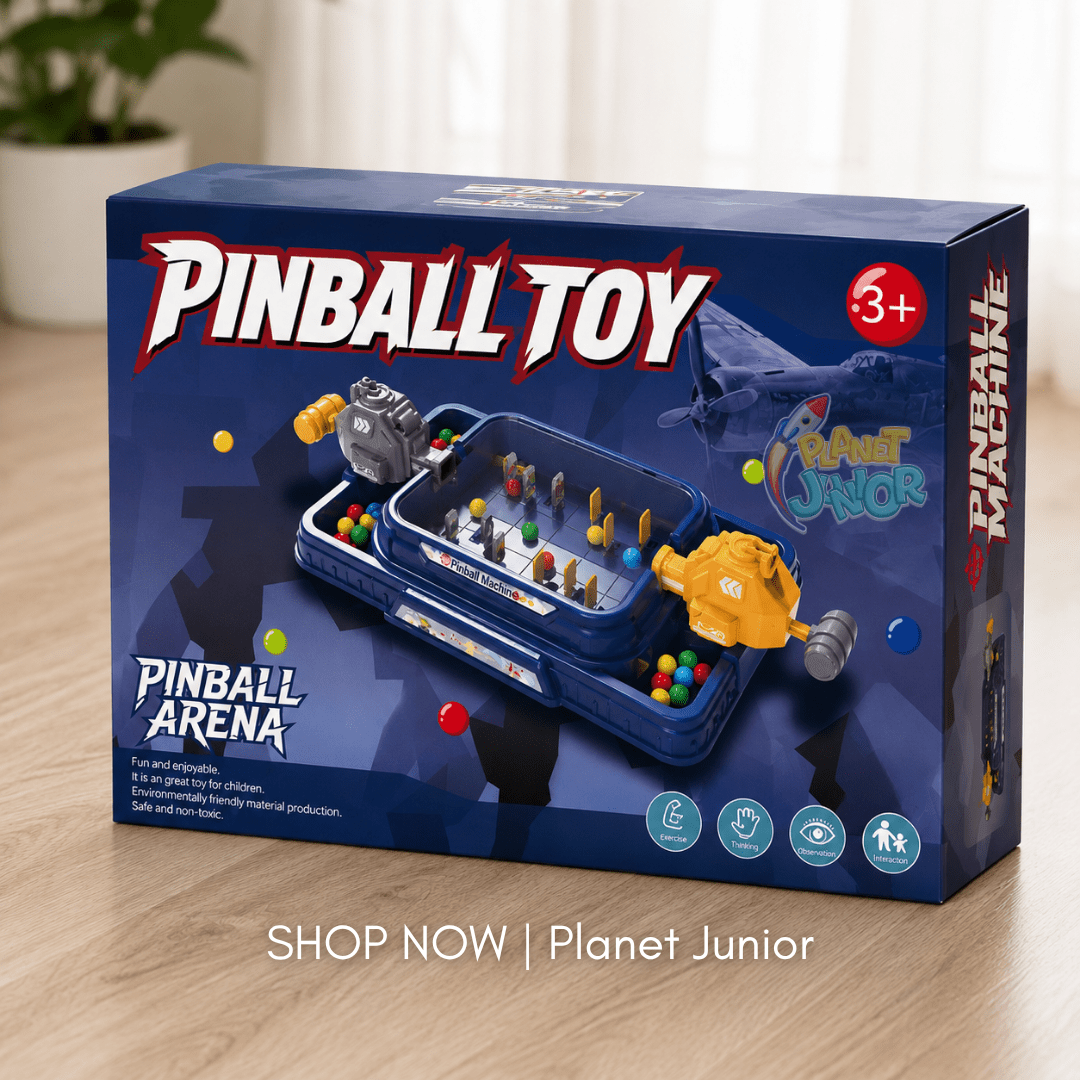Kids Tabletop Pinball Arena Game with Dual Hammer Launchers & Colorful Balls