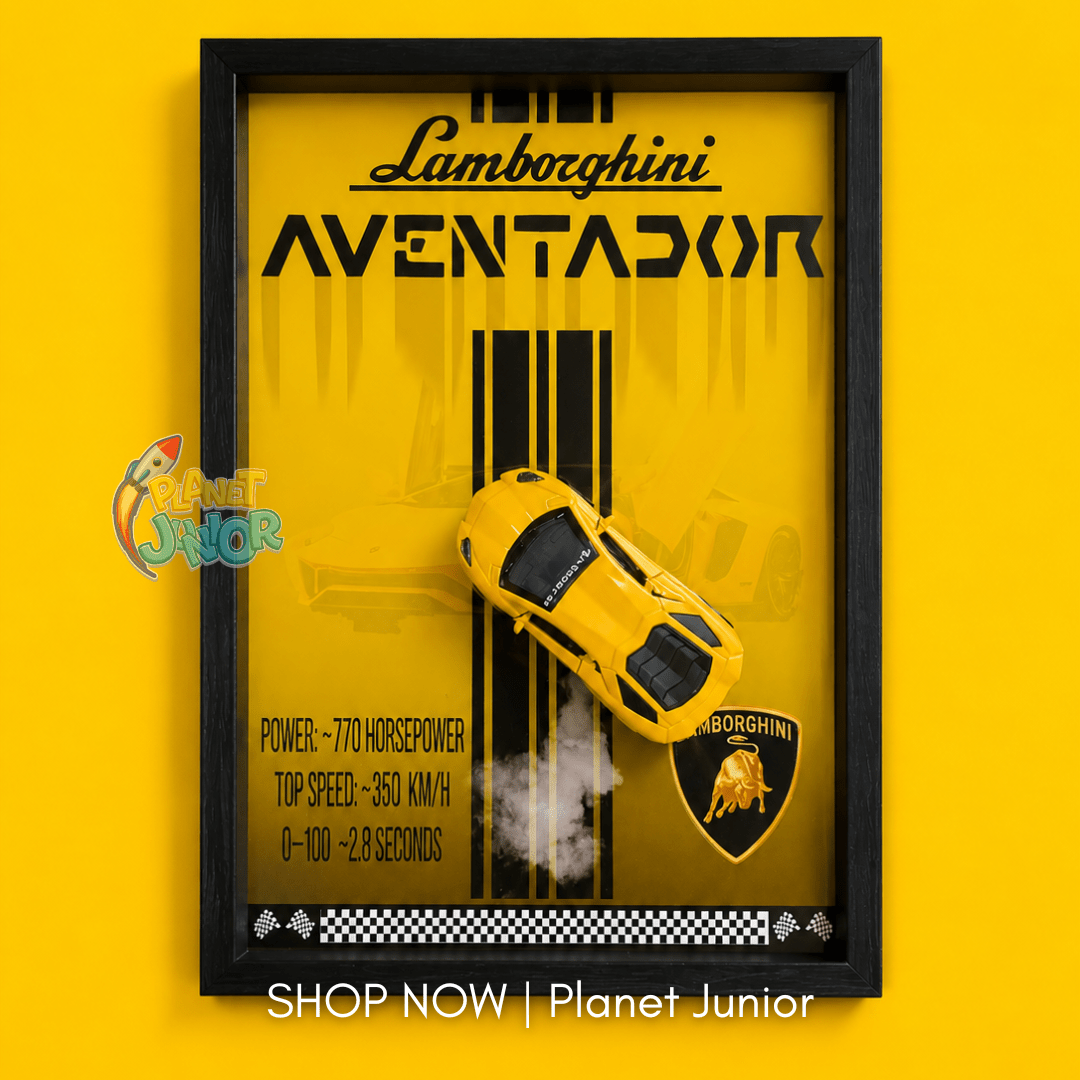 Lamborghini Aventador 3D Car Wall Frame - Sports Car Decorative Display